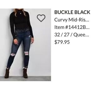 Buckle Black 32/27 curvy ankle skinny jeans.
STYLE BBW1336A | SKU 140395